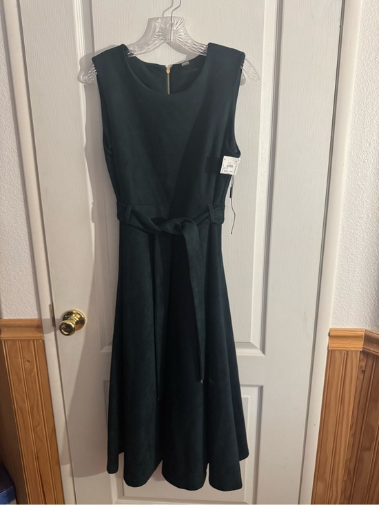 Calvin Klein Dresses & Skirts - Calvin Klein Sleeveless Forest Green Belted A-Line Dress